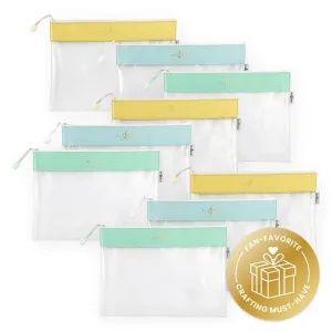 warm exclusive Zip 'N' Stash Pouches Bundle (9 Pcs, 3 Assorted Colors)